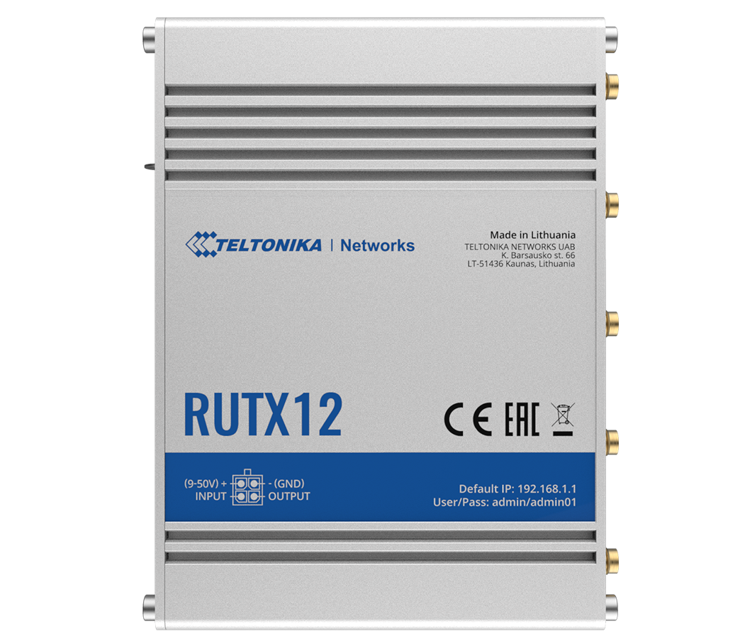 Teltonika RUTX12 4G CAT6 LTE Router for M2M IOT
